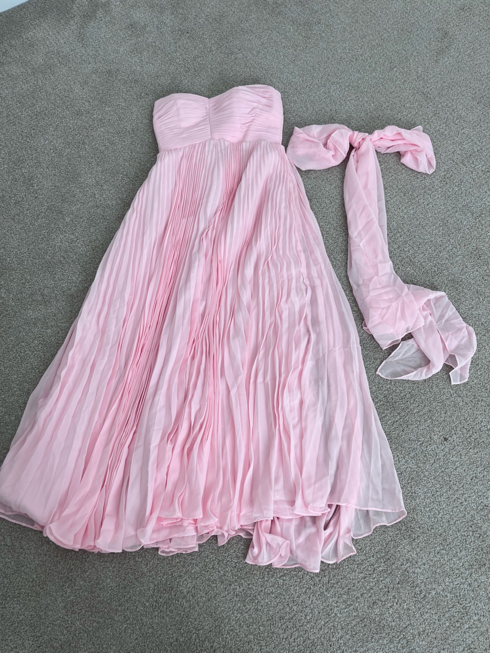 NWT RYANTH Baby Pink Pleated Strapless Maxi Dress - Picture 8 of 11